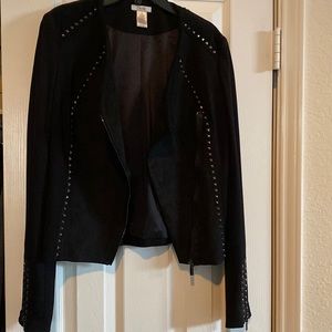 Cache XS BLACK SUEDE DETAILED JACKET